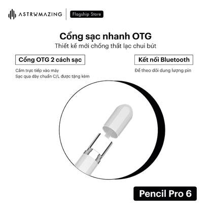 Bút cảm ứng iPad Pencil Pro 6 cho Air 4/5/6/7, Mini 6/7, Gen 10/11