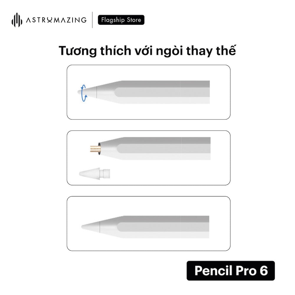 Bút cảm ứng iPad Pencil Pro 6 cho Air 4/5/6/7, Mini 6/7, Gen 10/11