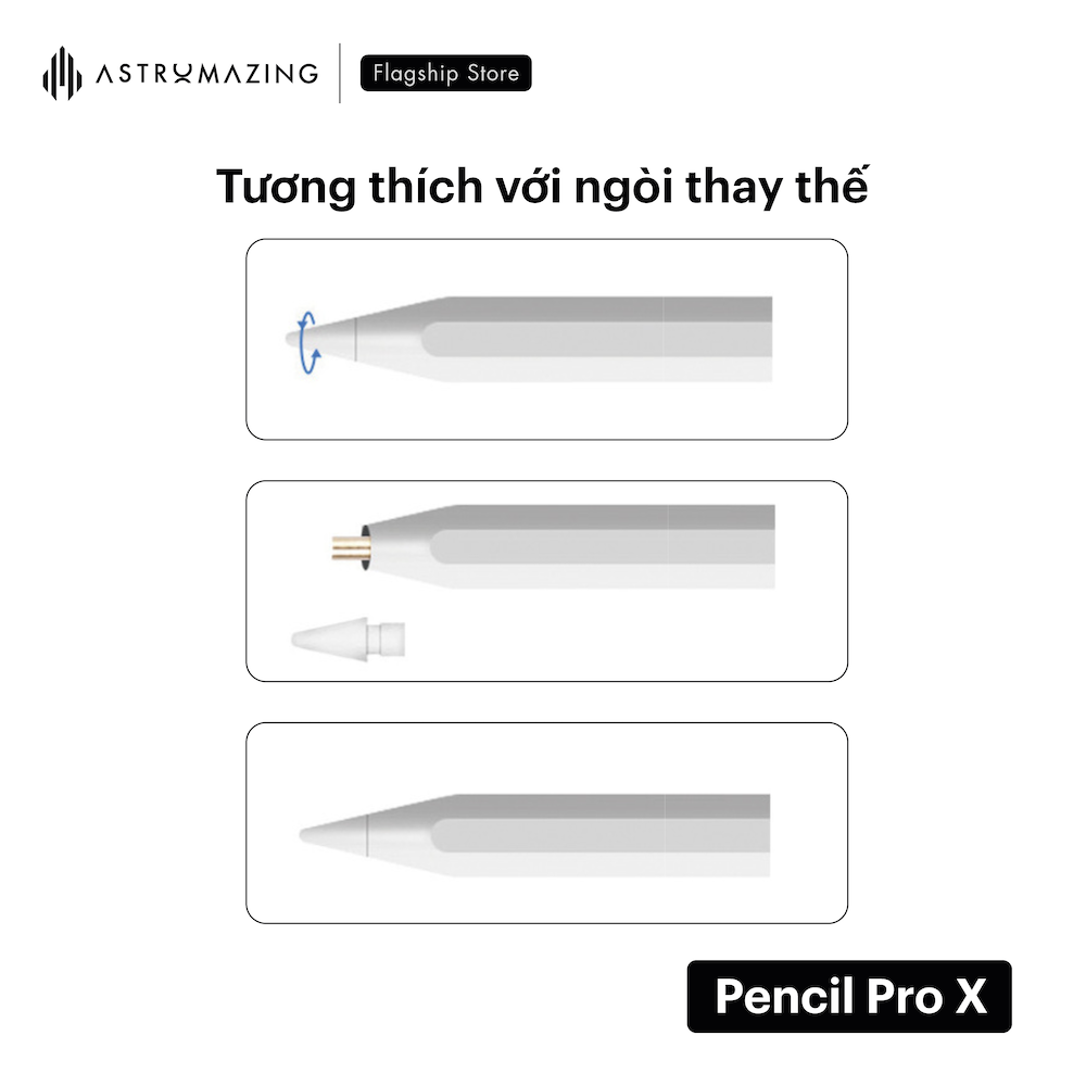 Bút cảm ứng iPad AstroMazing Pencil Pro X 2 nút bấm đa nhiệm