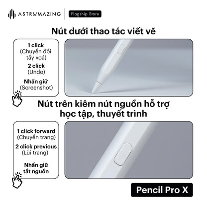 Bút cảm ứng iPad AstroMazing Pencil Pro X 2 nút bấm đa nhiệm