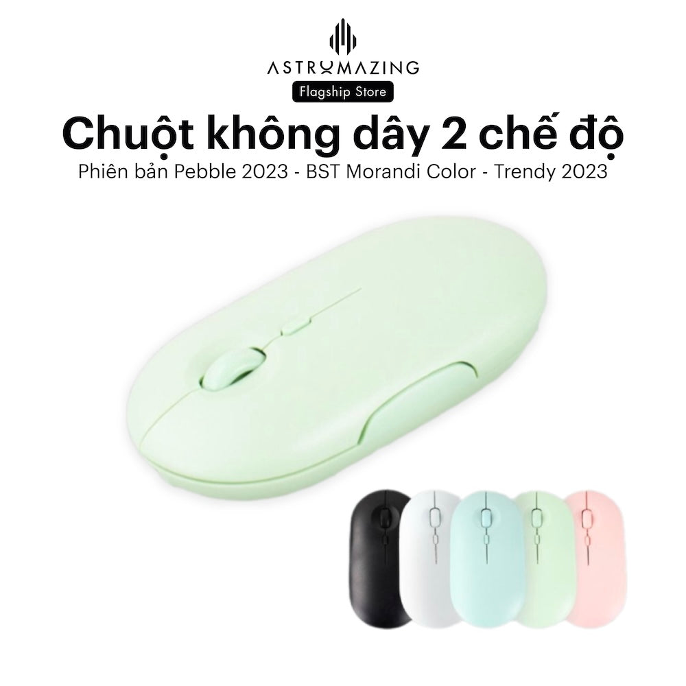 Chuột không dây Pebble Mouse bluetooth 5.0 & USB 2.4G