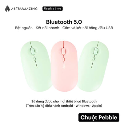 Chuột không dây Pebble Mouse bluetooth 5.0 & USB 2.4G