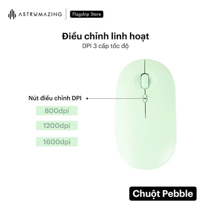 Chuột không dây Pebble Mouse bluetooth 5.0 & USB 2.4G