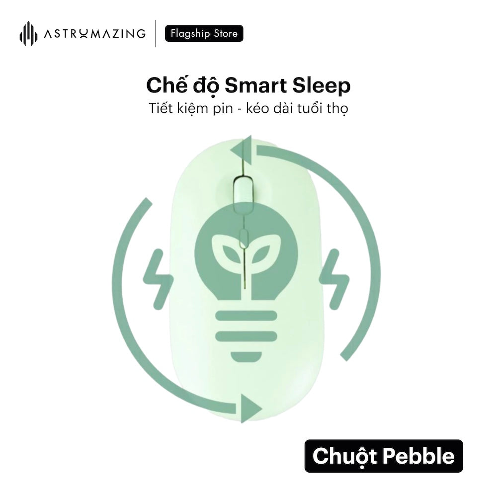 Chuột không dây Pebble Mouse bluetooth 5.0 & USB 2.4G