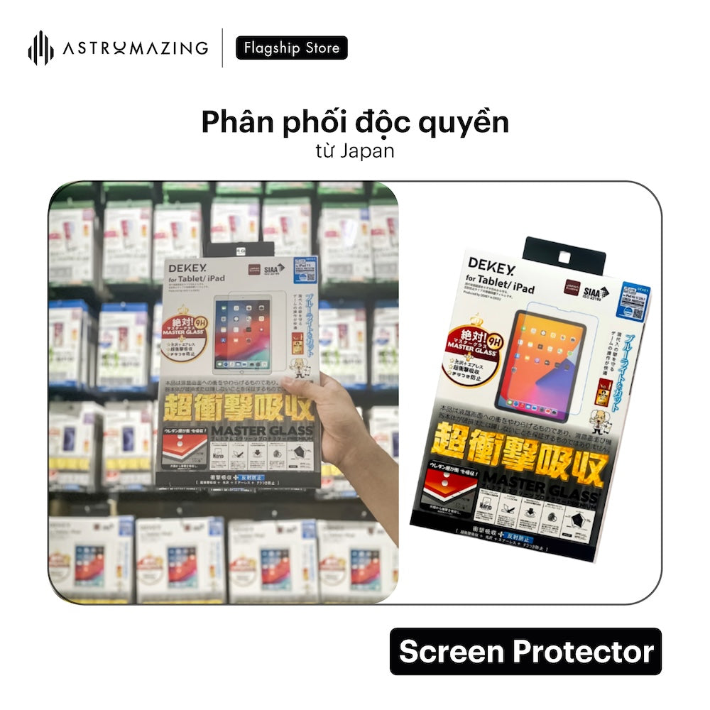 Kính cường lực iPad DEKEY độ cứng 9H, chống trầy siêu nét