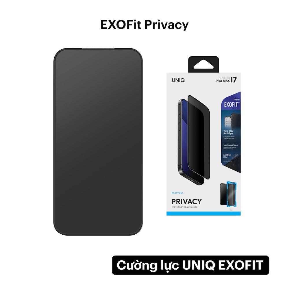 Cường lực khung tự dán iPhone 17 UNIQ Optix ExoFit 9H