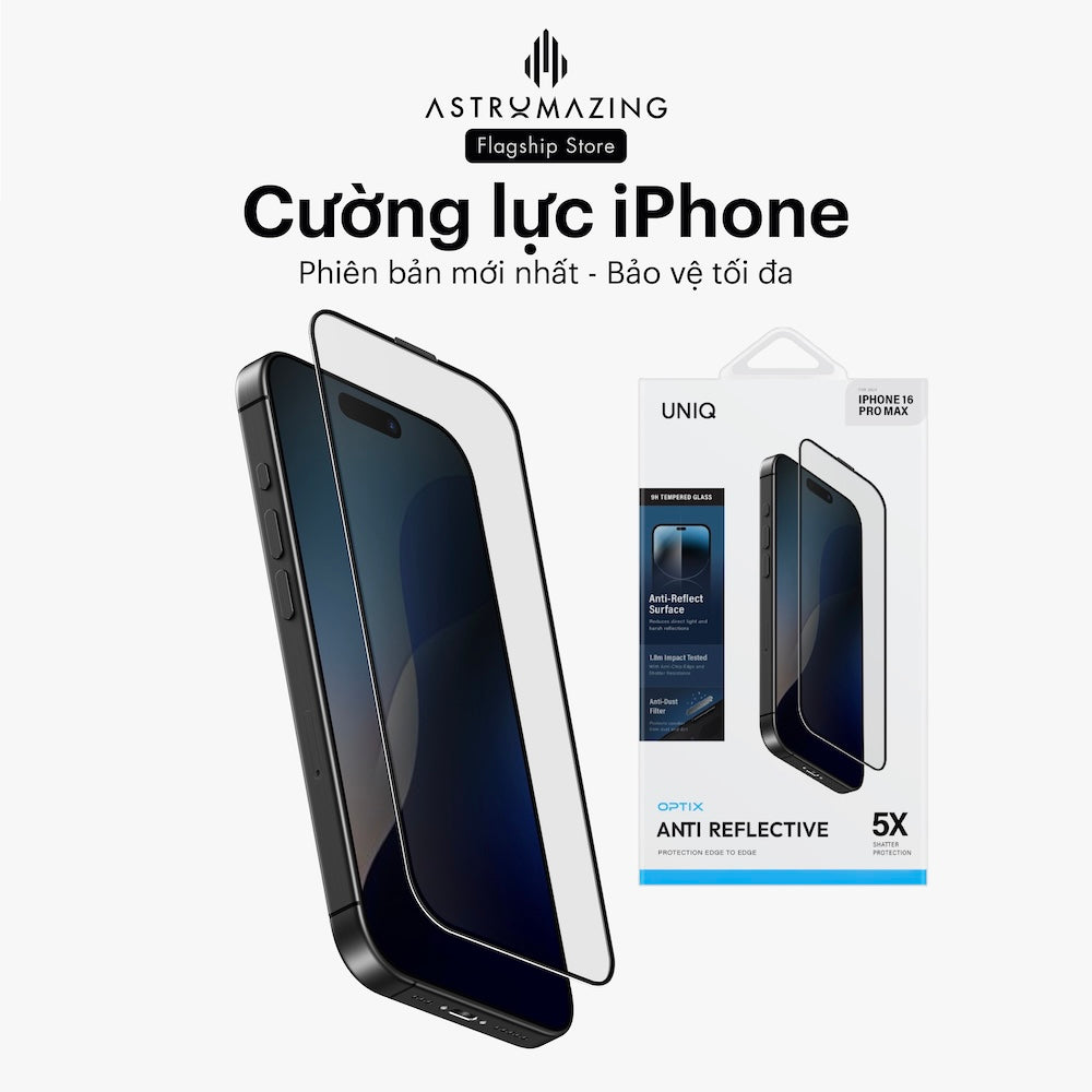 Kính cường lực iPhone 16 UNIQ Optix Clear/ Optix Privacy