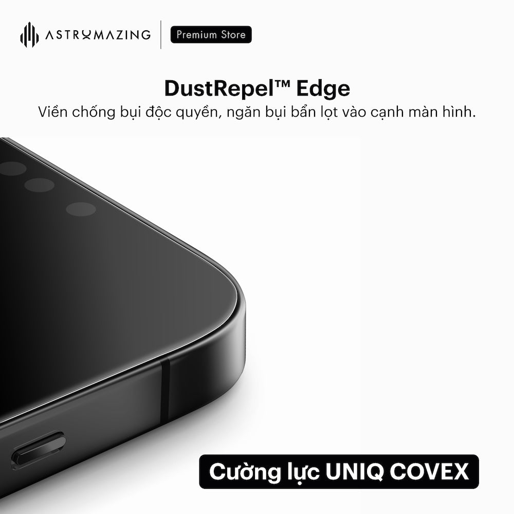 Cường Lực iPhone 17 UNIQ Optix Covex 9H, chống nhìn trộm