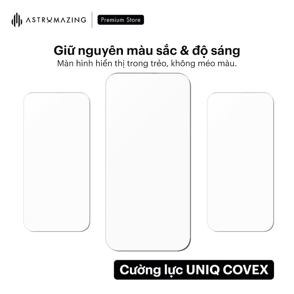 Cường Lực iPhone 17 UNIQ Optix Covex 9H, chống nhìn trộm