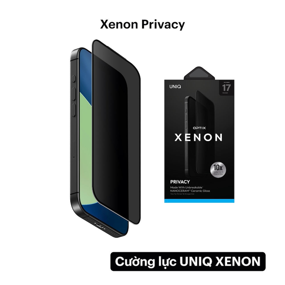 Cường lực iPhone 17 UNIQ Optix Xenon Nanoceram™ (ceramic glass)