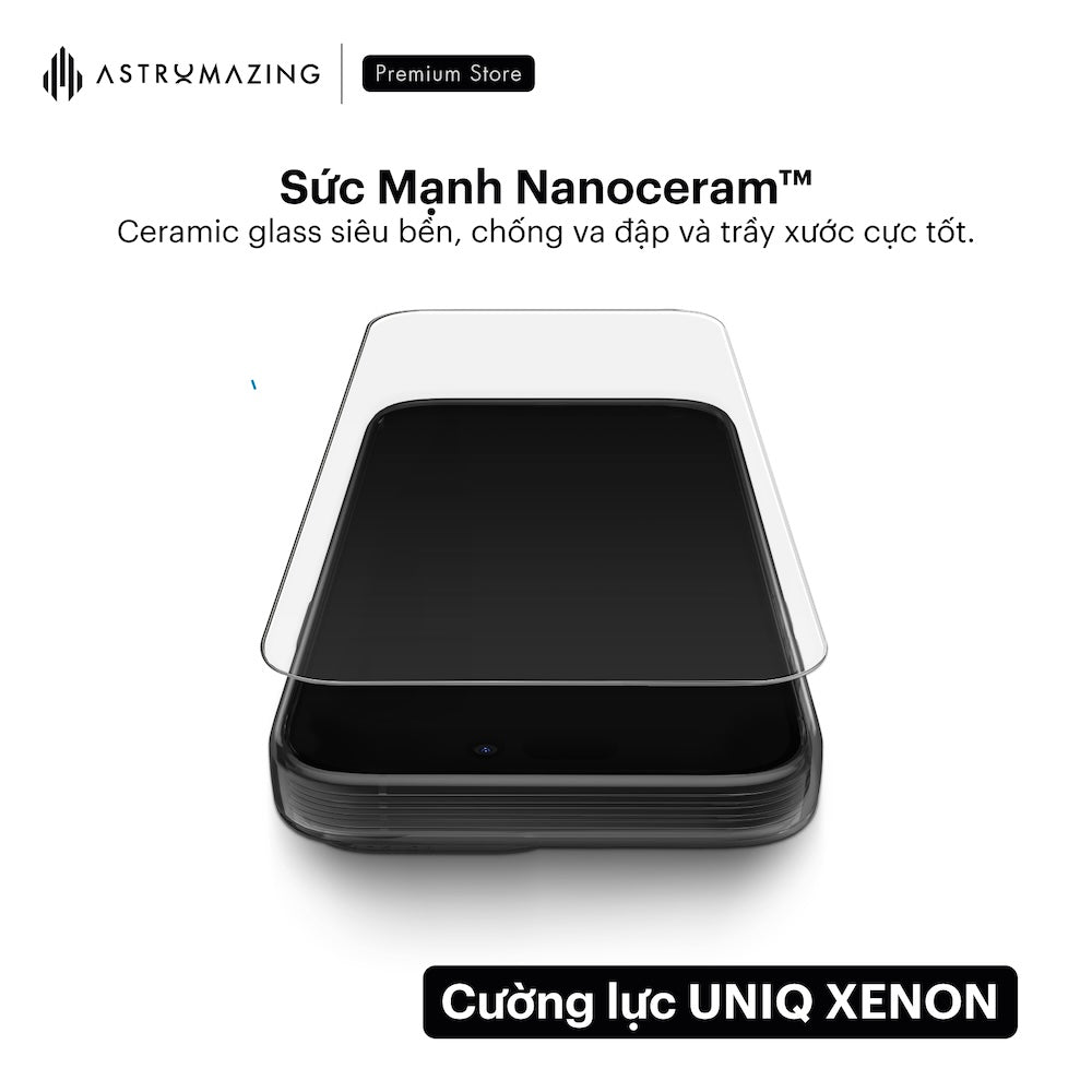Cường lực iPhone 17 UNIQ Optix Xenon Nanoceram™ (ceramic glass)