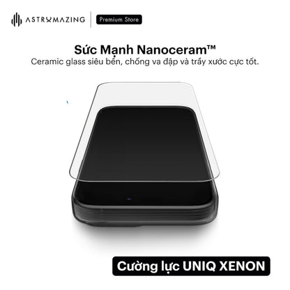 Cường lực iPhone 17 UNIQ Optix Xenon Nanoceram™ (ceramic glass)