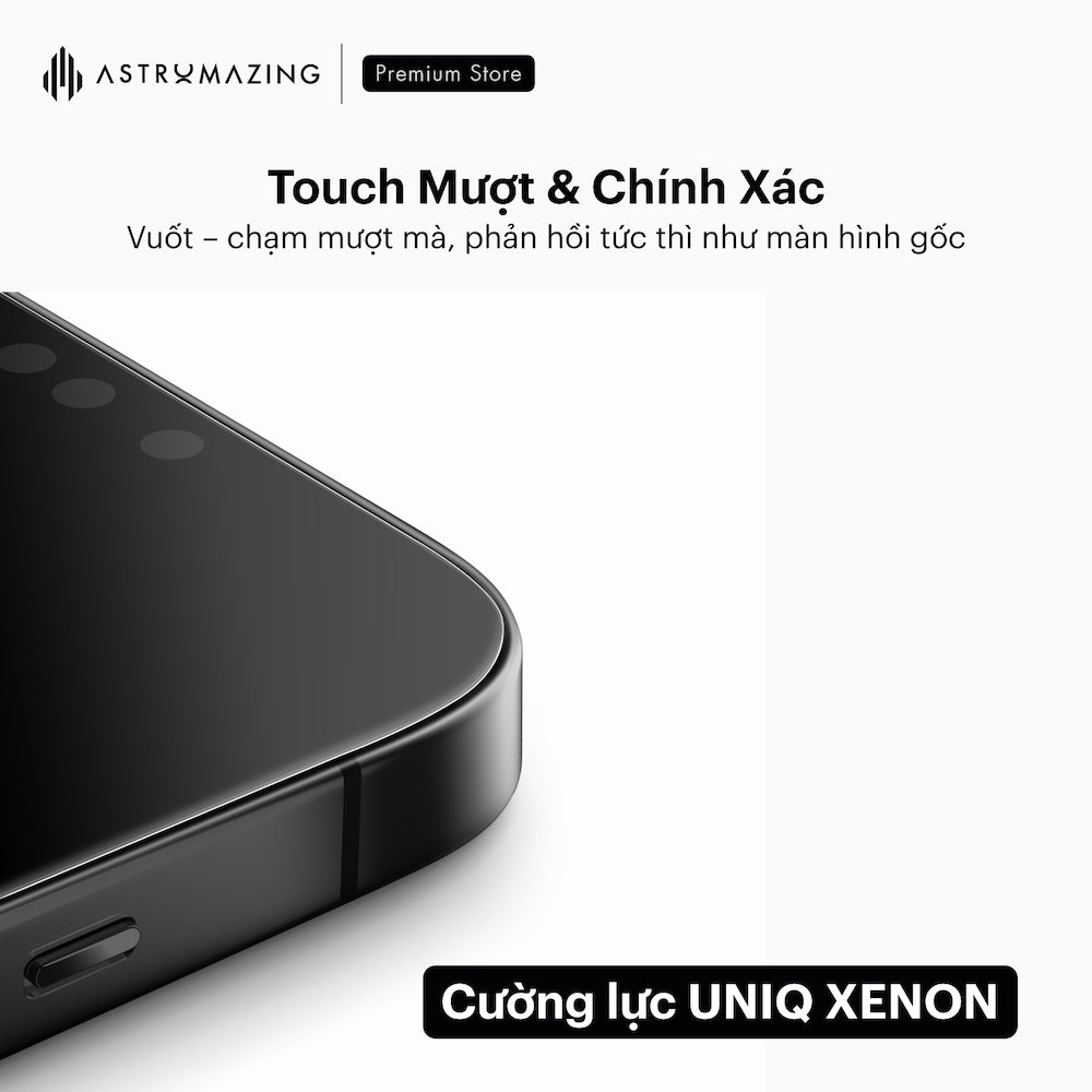 Cường lực iPhone 17 UNIQ Optix Xenon Nanoceram™ (ceramic glass)