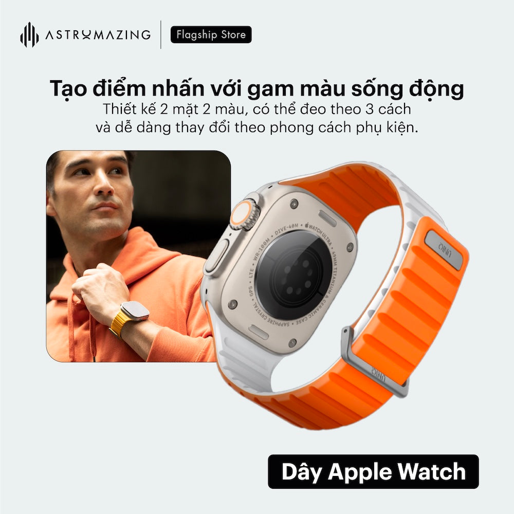 Dây đồng hồ Apple Watch UNIQ Revix Evo silicone nam châm