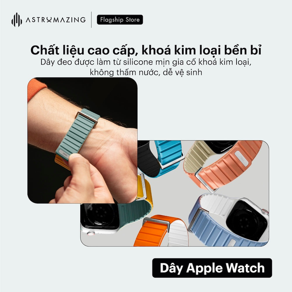 Dây đồng hồ Apple Watch UNIQ Revix Evo silicone nam châm