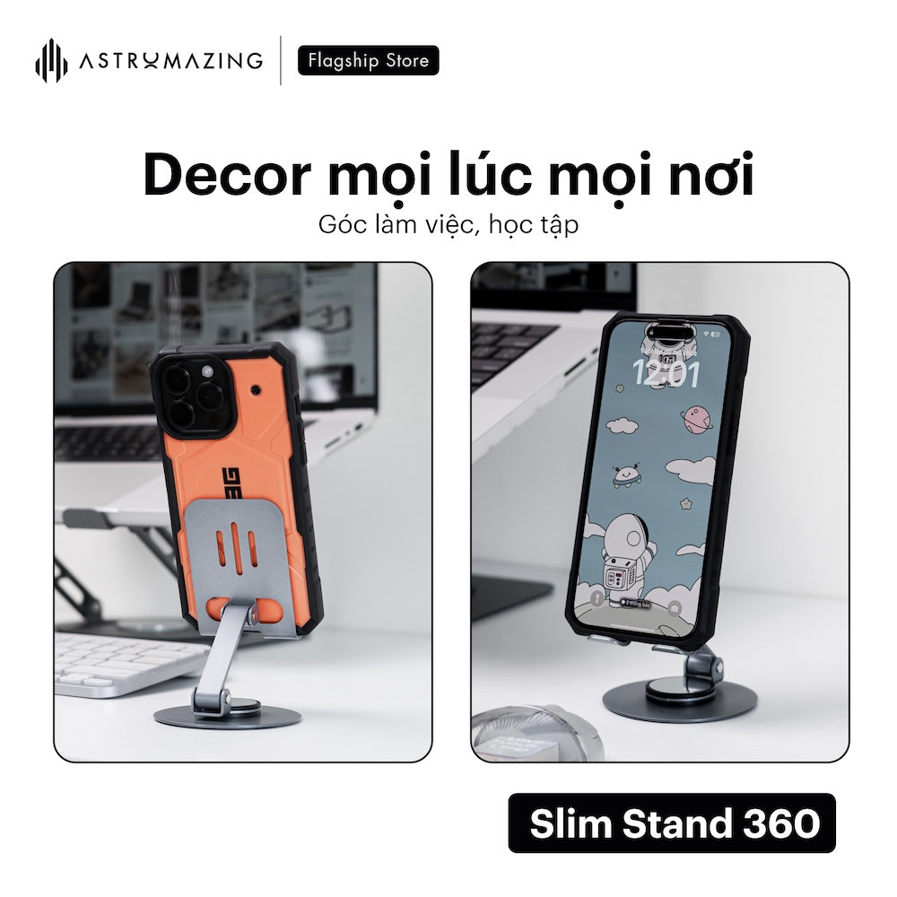 Giá đỡ điện thoại kim loại Slim Stand 360 dễ dàng gấp gọn