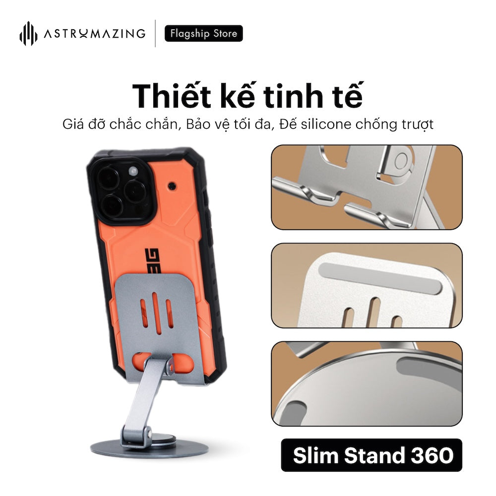 Giá đỡ điện thoại kim loại Slim Stand 360 dễ dàng gấp gọn
