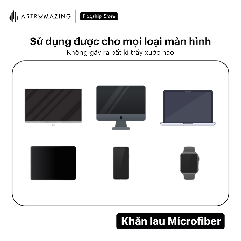 Khăn lau màn hình Microfiber dành cho mọi thiết bị điện tử