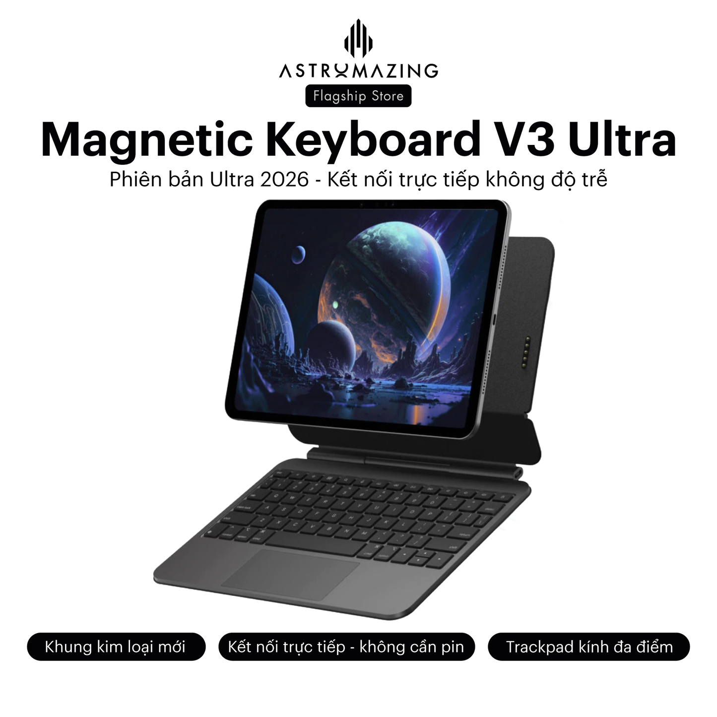 Bao da bàn phím iPad Magic Keyboard V3 Ultra kết nối Smart Connector