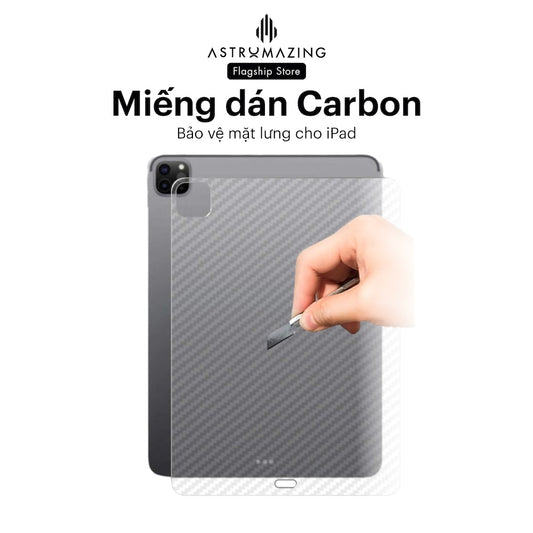 Miếng dán iPad Carbon bảo vệ mặt lưng, chống bám vân tay