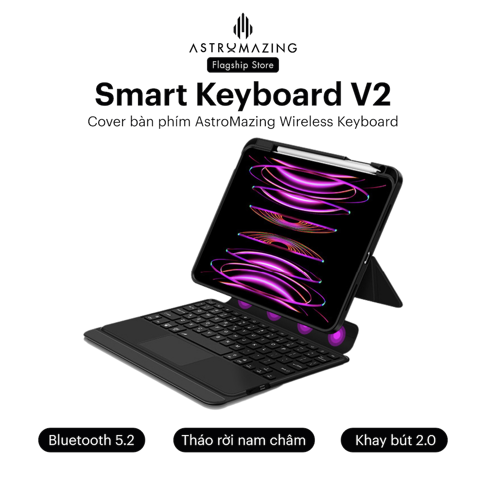 Ốp lưng bàn phím iPad Smart Keyboard V2 tháo rời bàn phím