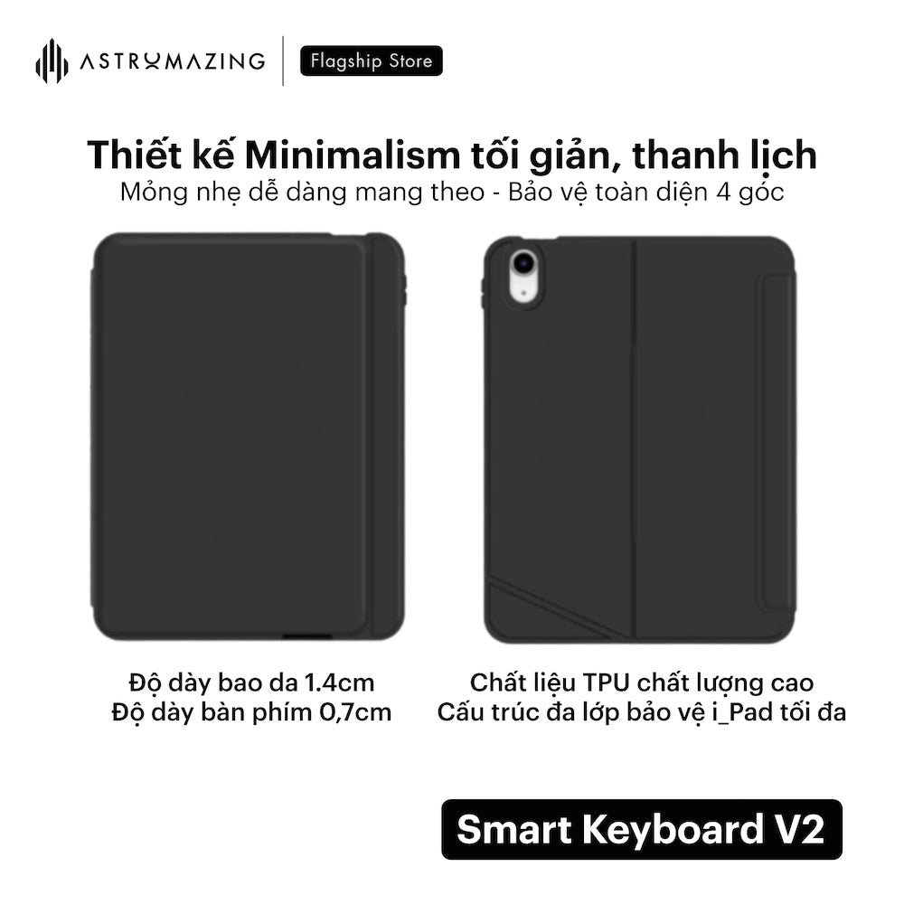 Ốp lưng bàn phím iPad Smart Keyboard V2 tháo rời bàn phím