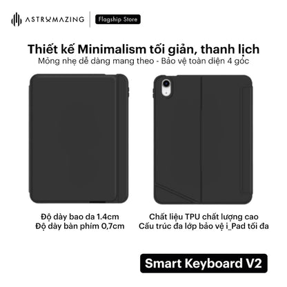 Ốp lưng bàn phím iPad Smart Keyboard V2 tháo rời bàn phím