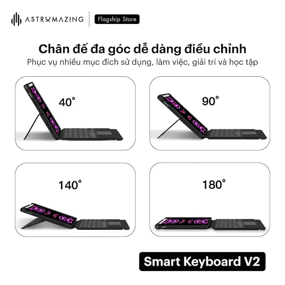 Ốp lưng bàn phím iPad Smart Keyboard V2 tháo rời bàn phím