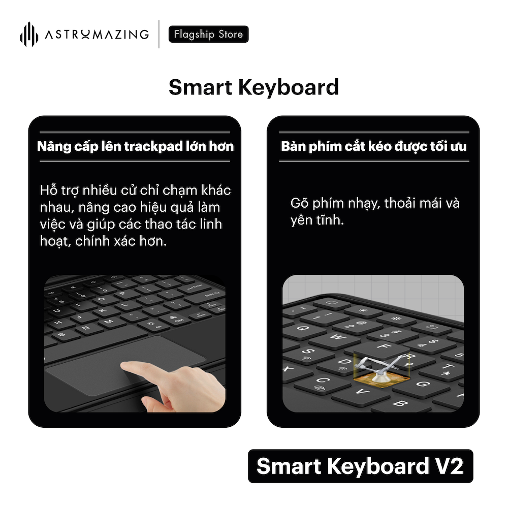 Ốp lưng bàn phím iPad Smart Keyboard V2 tháo rời bàn phím