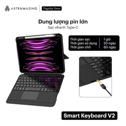 Ốp lưng bàn phím iPad Smart Keyboard V2 tháo rời bàn phím