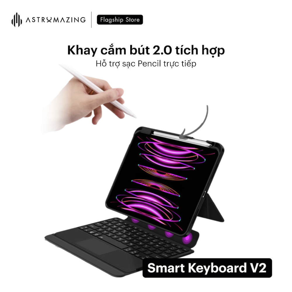 Ốp lưng bàn phím iPad Smart Keyboard V2 tháo rời bàn phím